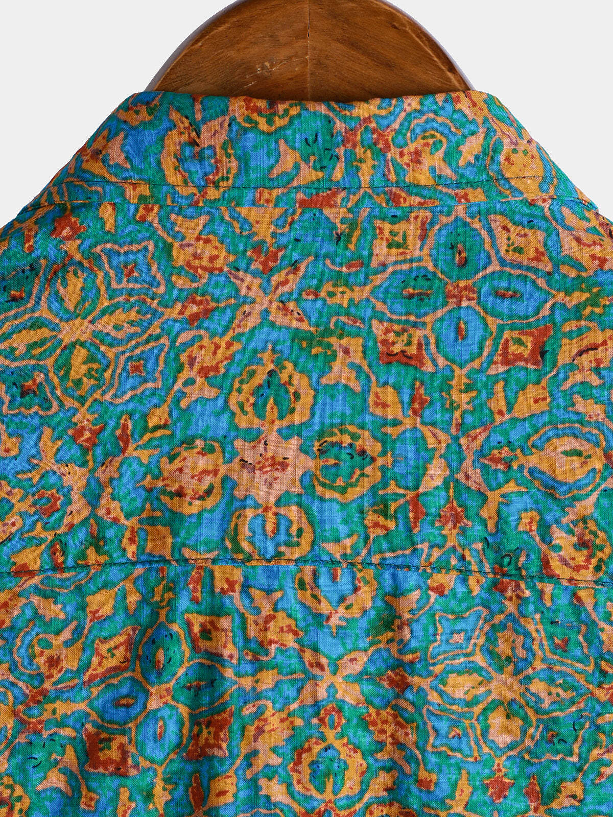Men's Abstract Stylish Pocket Button Up Short Sleeve Retro Shirt