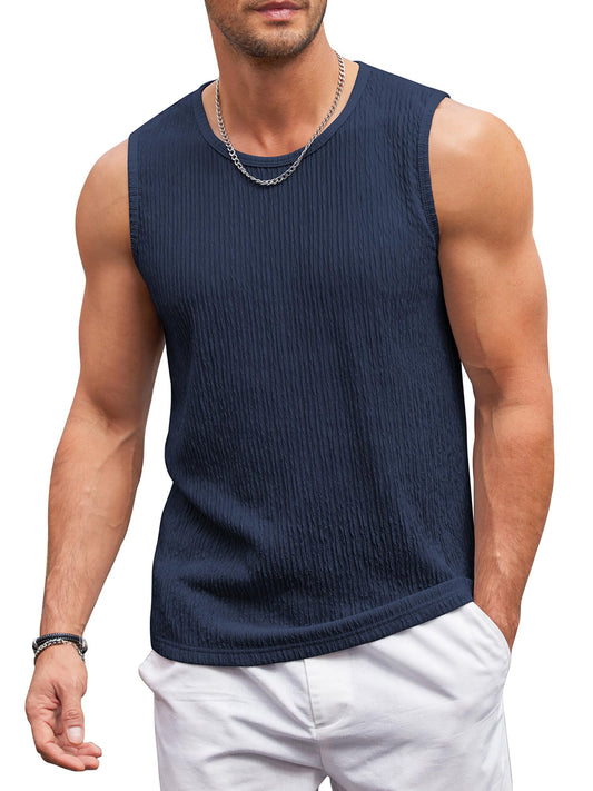 Men's Casual Tank Tops Knit Sleeveless Lightweight Tee Muscle Basic T Shirts