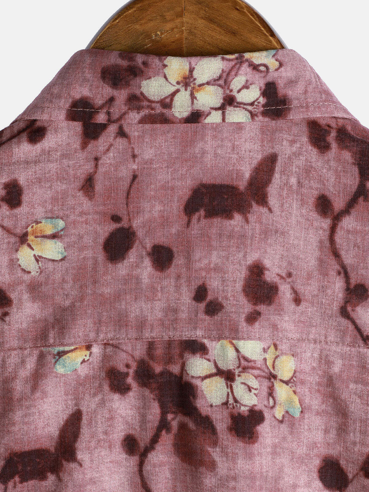 Men's Vintage Floral Cotton Breathable Short Sleeve Button Up Shirt