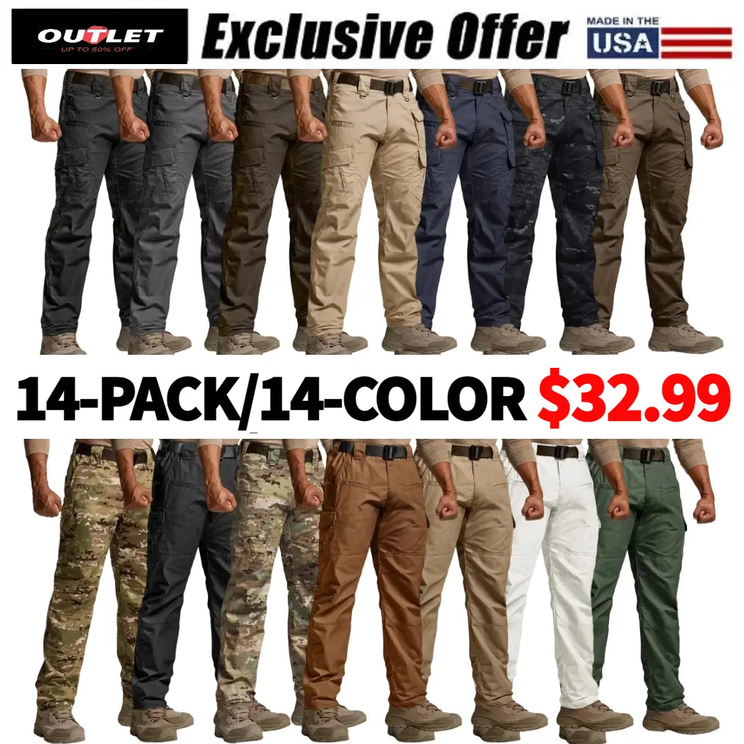 【8-PACK/8-COLOR】Men's Tactical Work Pants 9 Pockets Ripstop 11