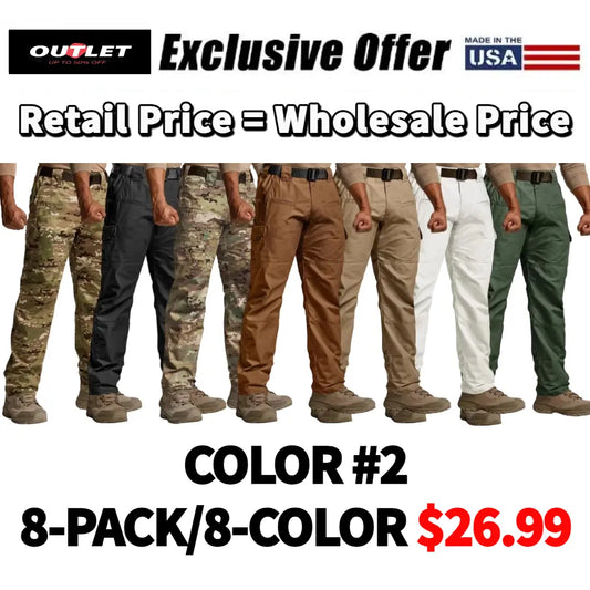 【8-PACK/8-COLOR】Men's Tactical Work Pants 9 Pockets Ripstop 11