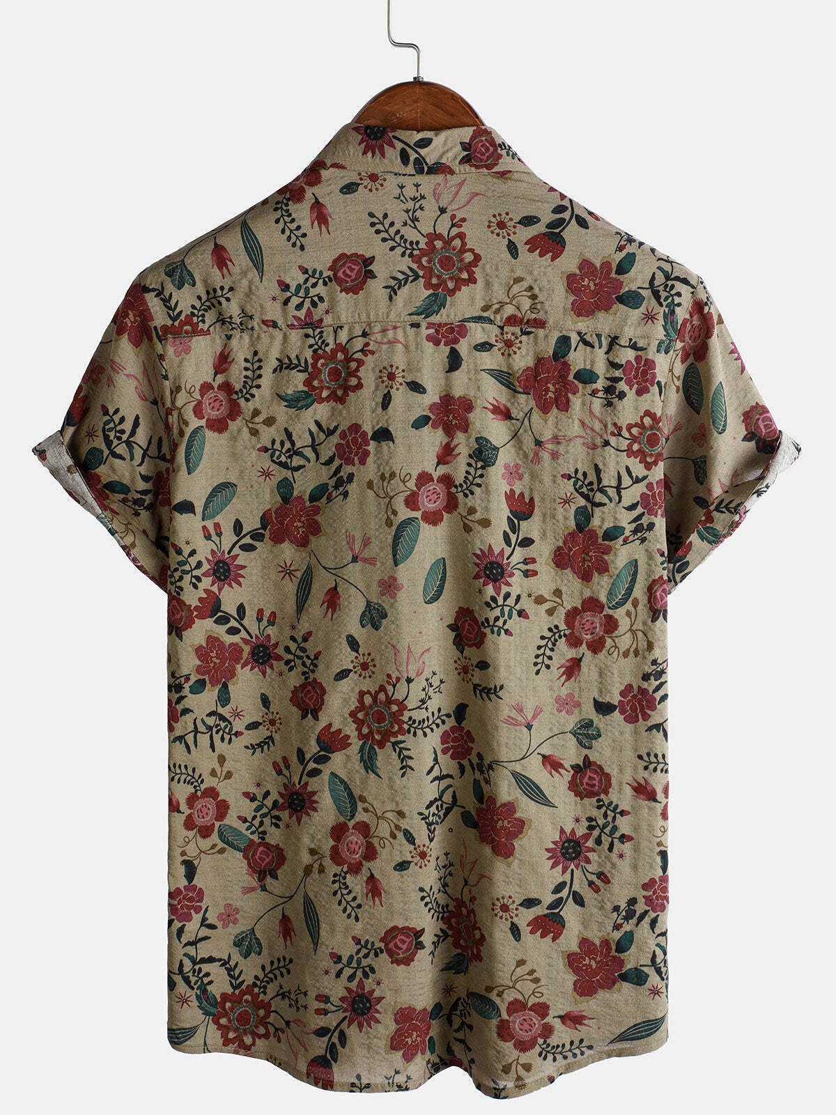 Men's Floral Print Lightweight Short Sleeve Retro Shirt