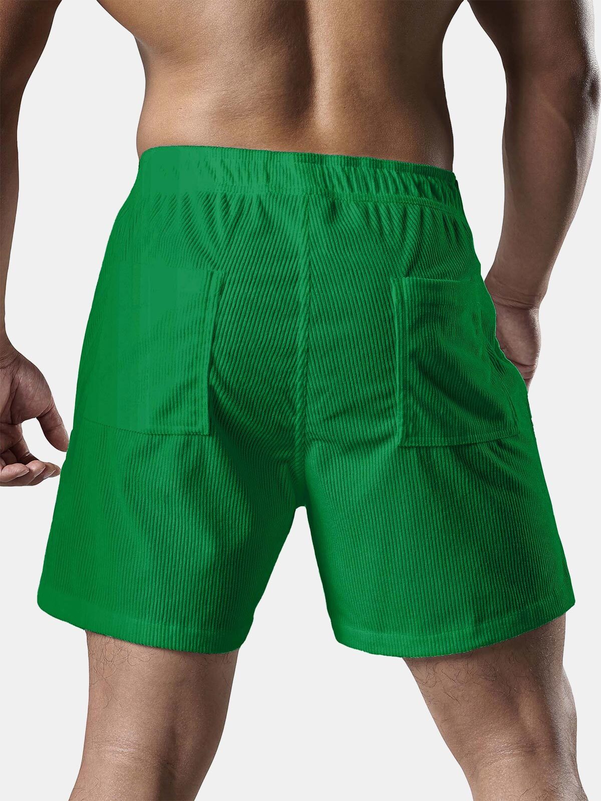 Men's Casual Drawstring Corduroy Pocket Shorts