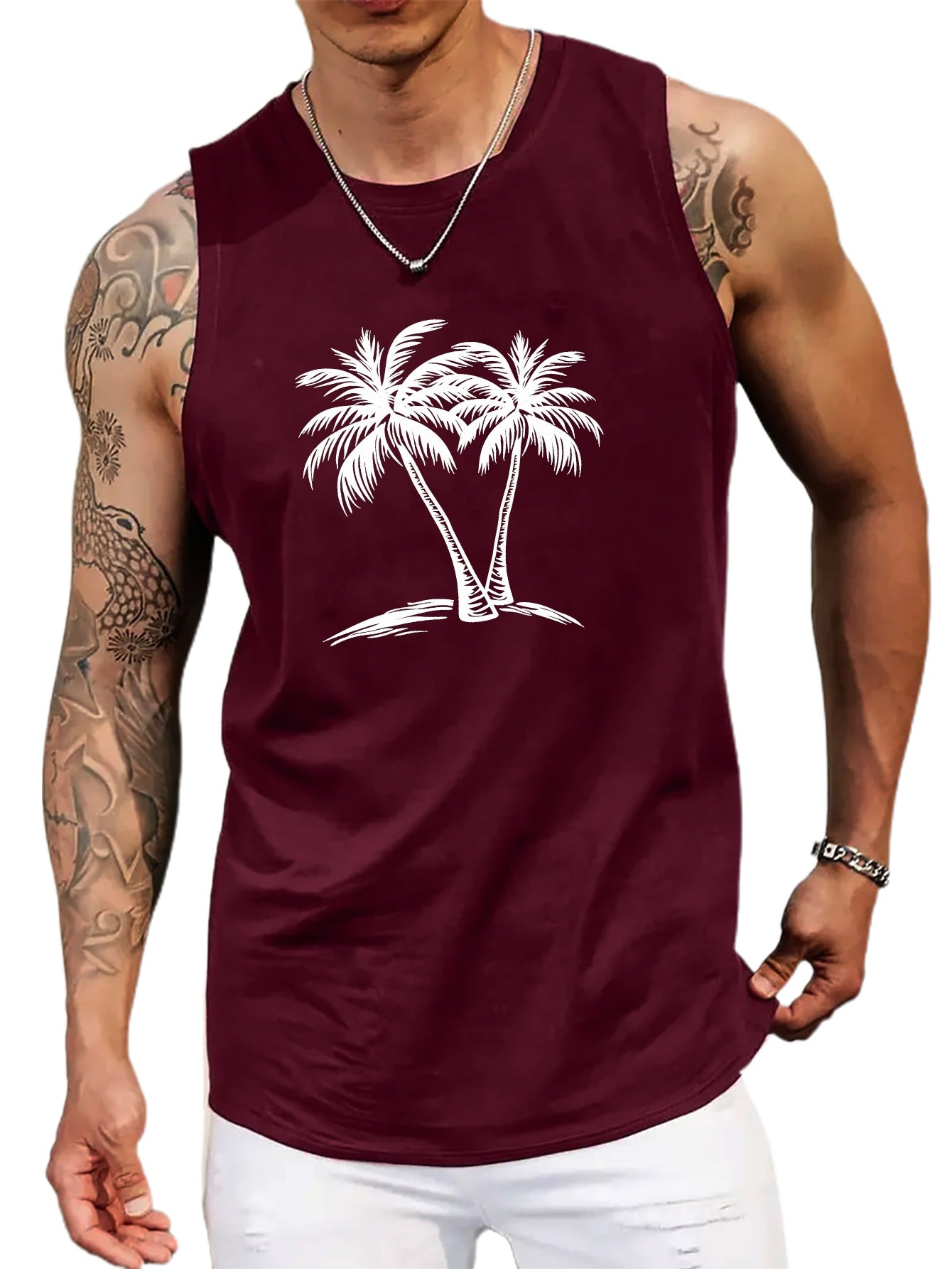 Men's Palm Tree Sleeveless Tank
