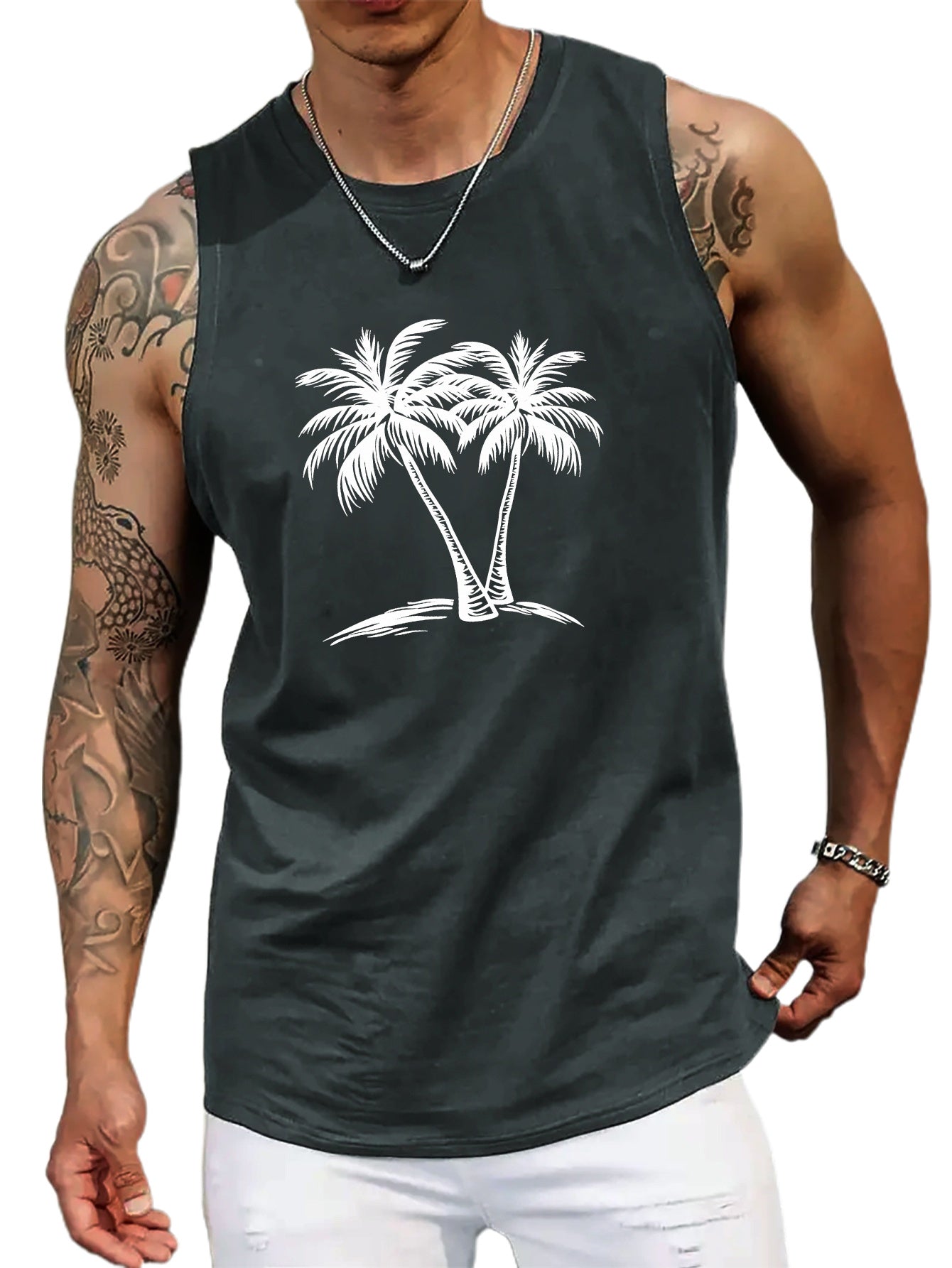 Men's Palm Tree Sleeveless Tank