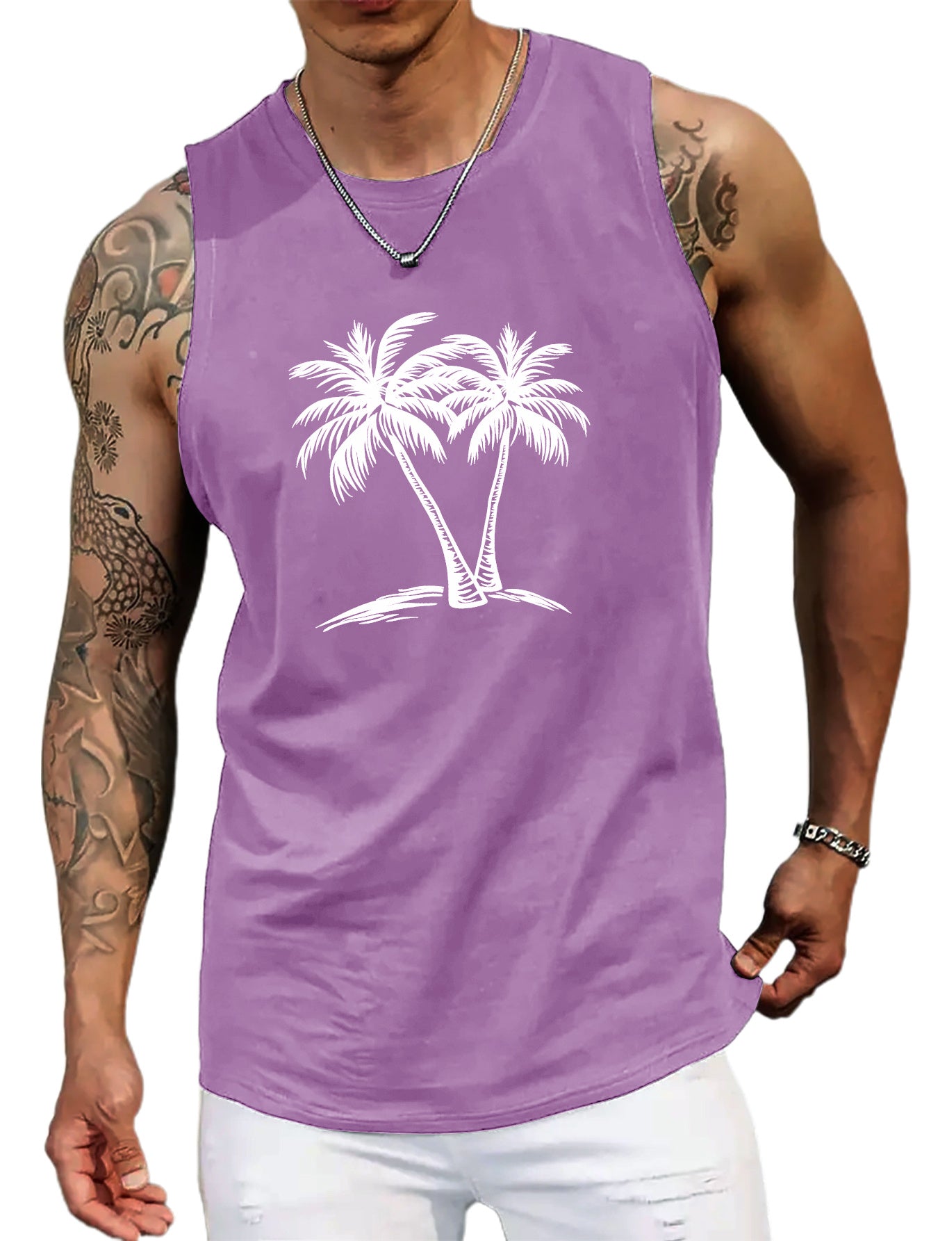 Men's Palm Tree Sleeveless Tank