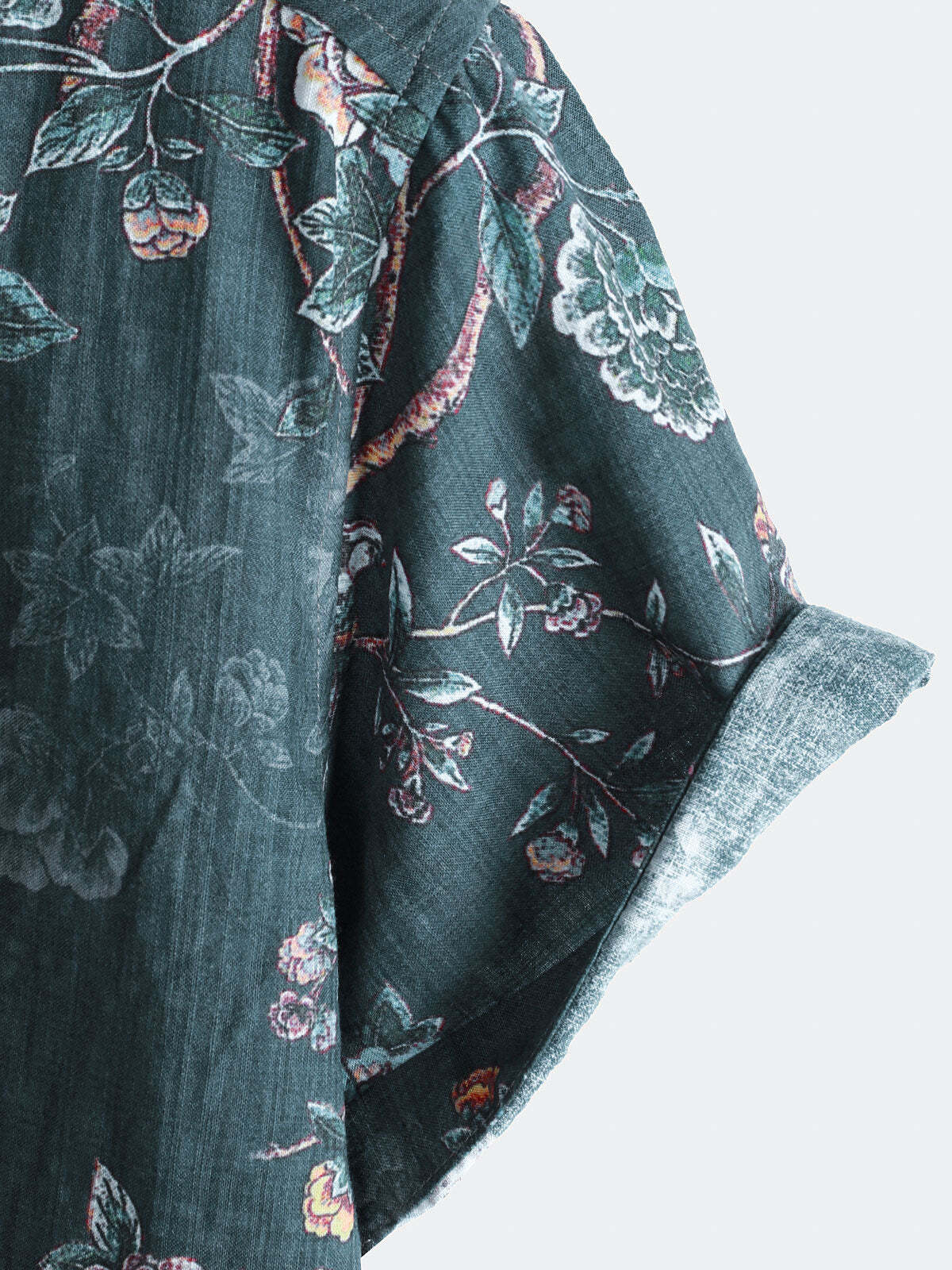 Men's Floral Print Camp Button Up Short Sleeve Casual Shirt
