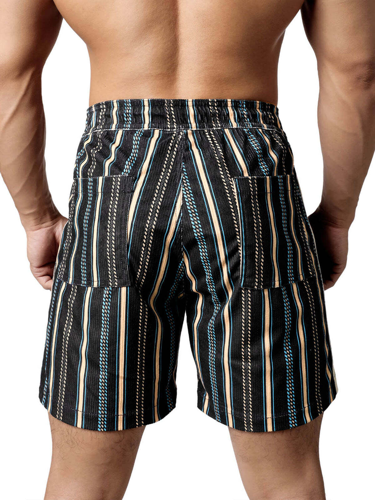 Men's Casual Retro Striped Beach Shorts