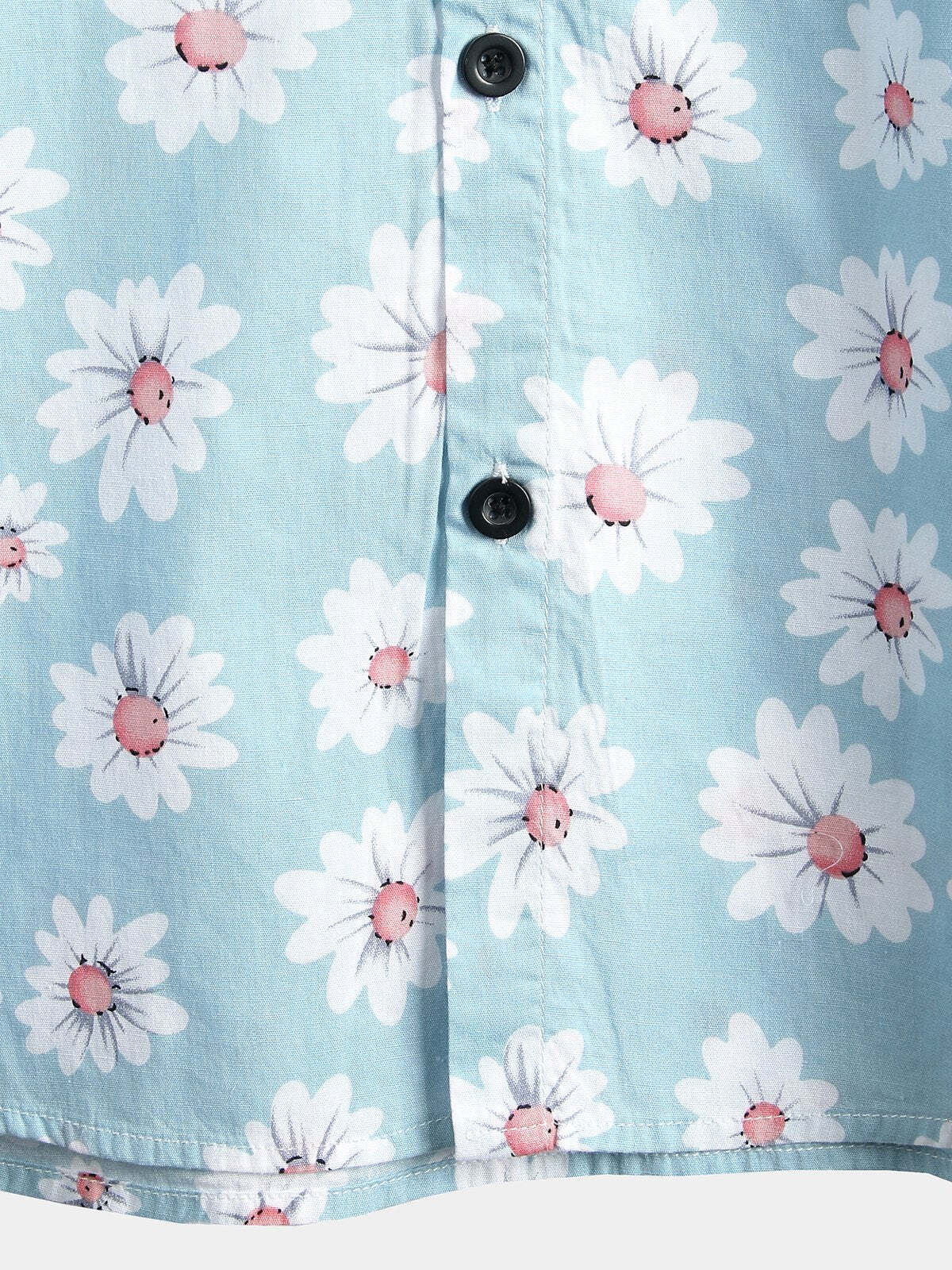 Men's Floral Daisy Print Tropical Hawaiian Cotton Flower Shirt