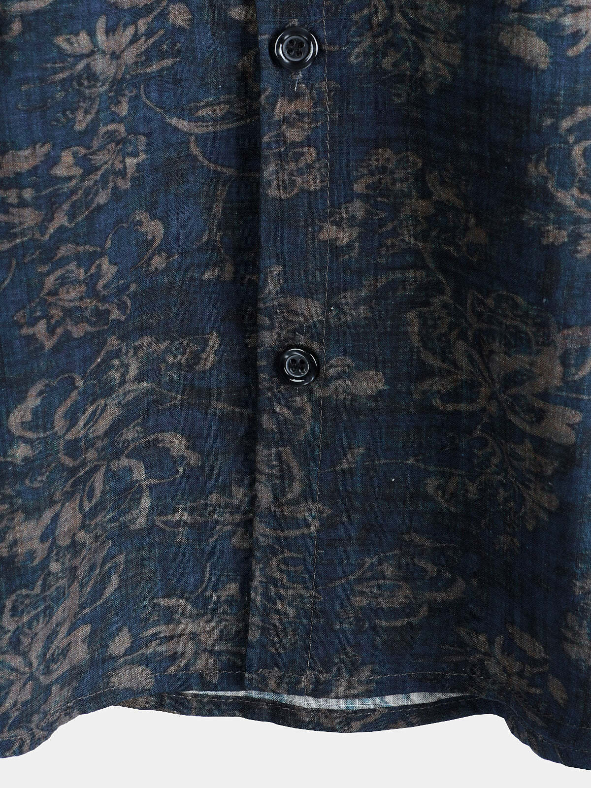 Men's Summer Retro Floral Print Pocket Short Sleeve Shirt