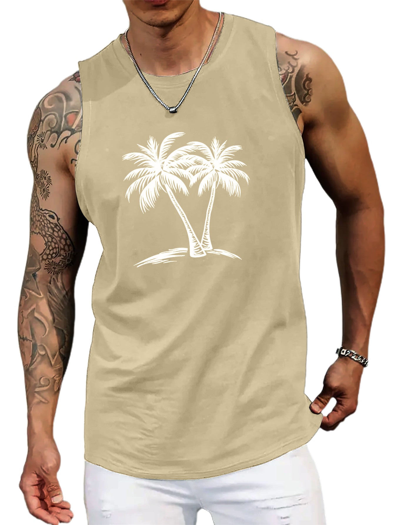 Men's Palm Tree Sleeveless Tank