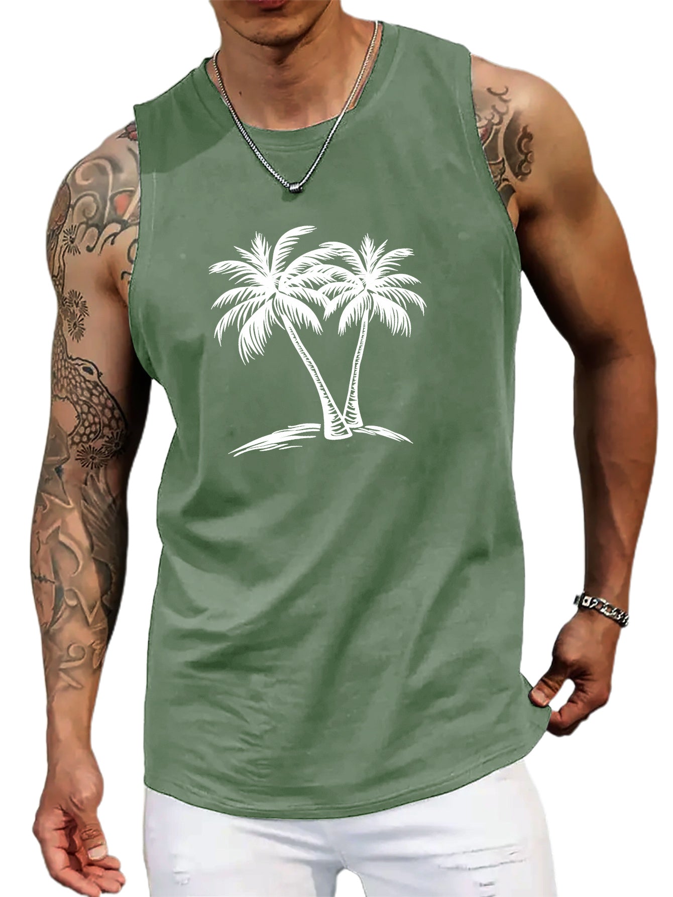 Men's Palm Tree Sleeveless Tank