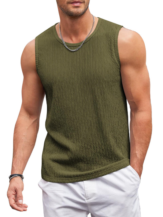 Men's Casual Tank Tops Knit Sleeveless Lightweight Tee Muscle Basic T Shirts