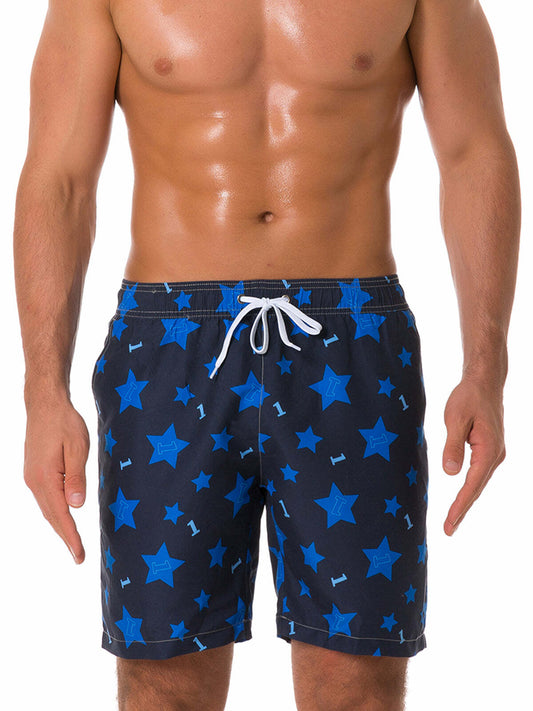 Men's Summer Skull Print Casual Beach Holiday Shorts Swimming Trunks