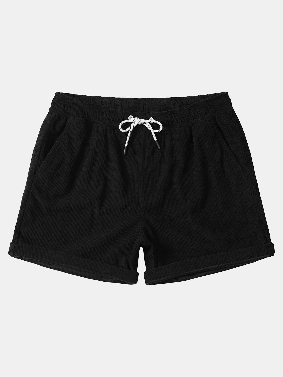 Men's Casual Drawstring Corduroy Pocket Shorts