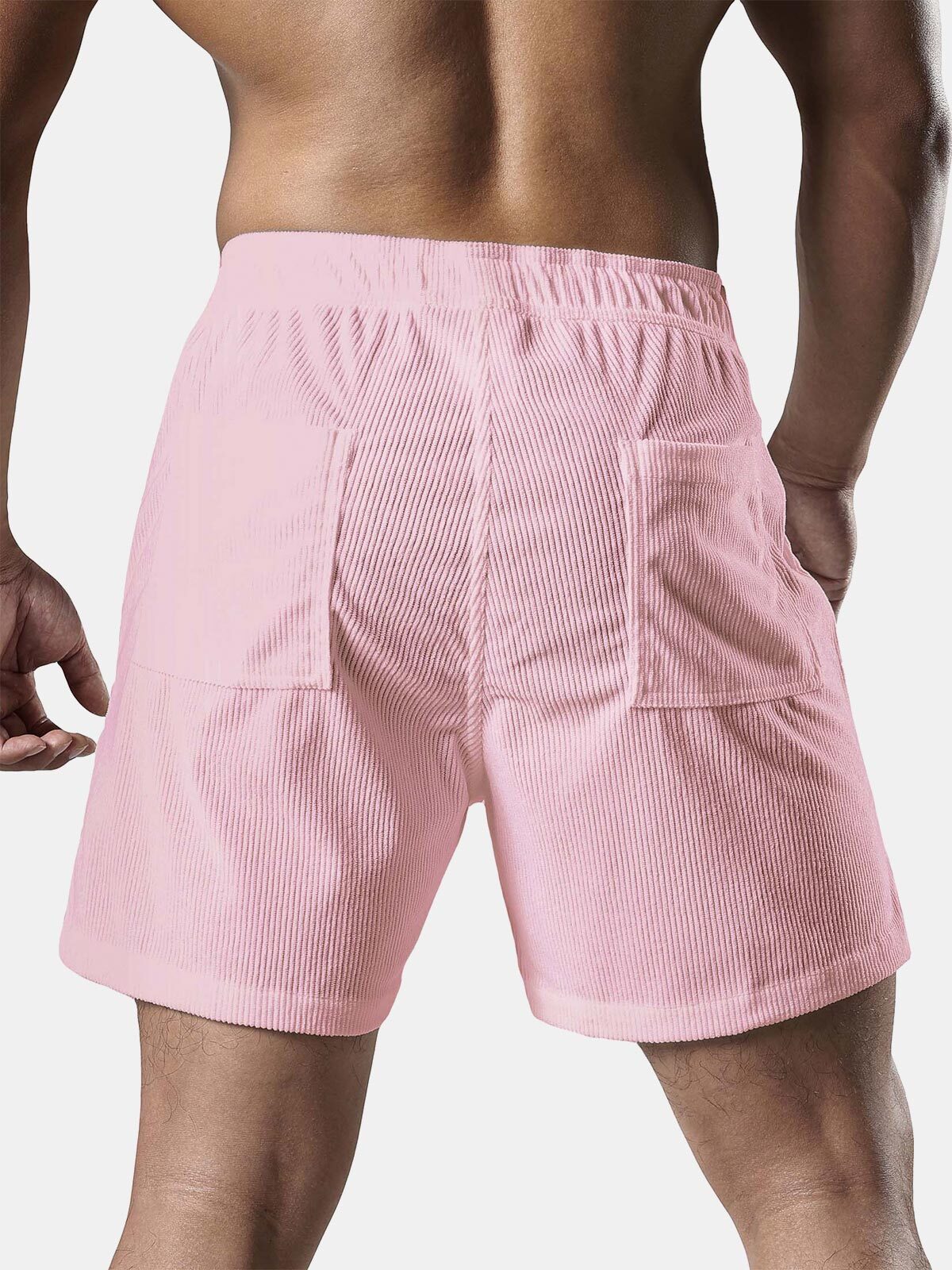 Men's Casual Drawstring Corduroy Pocket Shorts