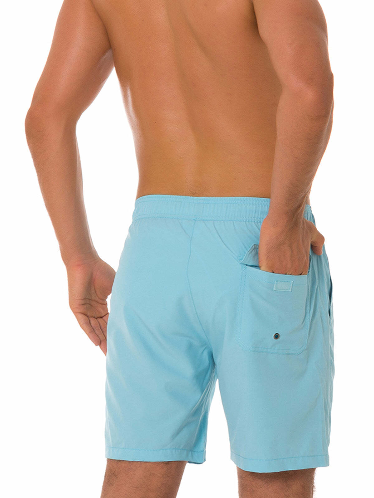 Men's Casual Summer Solid Color Beach Shorts Swimming Trunks
