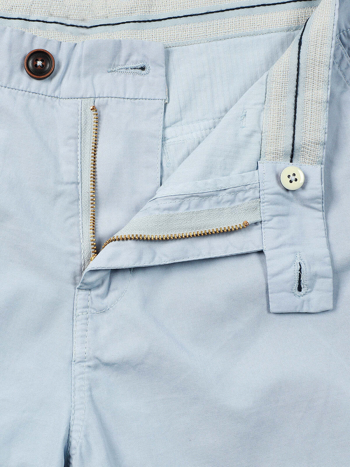 Men's Light Blue Summer Casual Breathable Beach Cotton Shorts