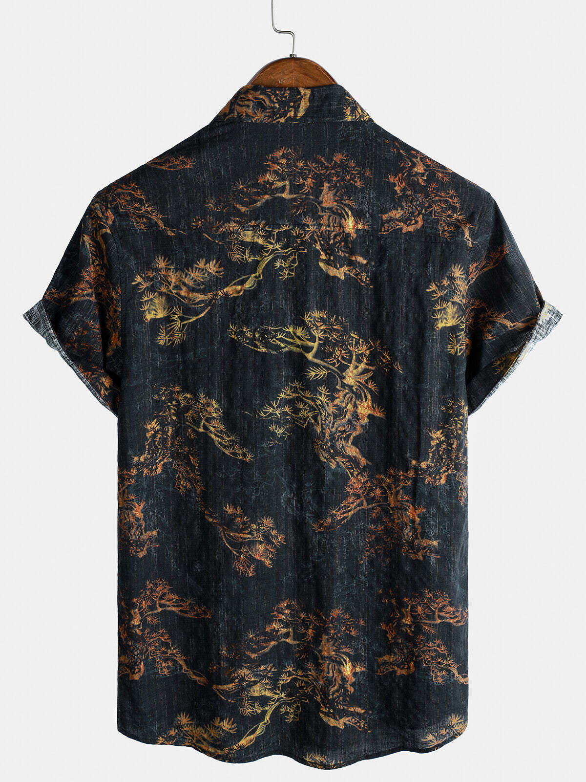 Men's Retro Print Breathable Casual Short Sleeve Shirt