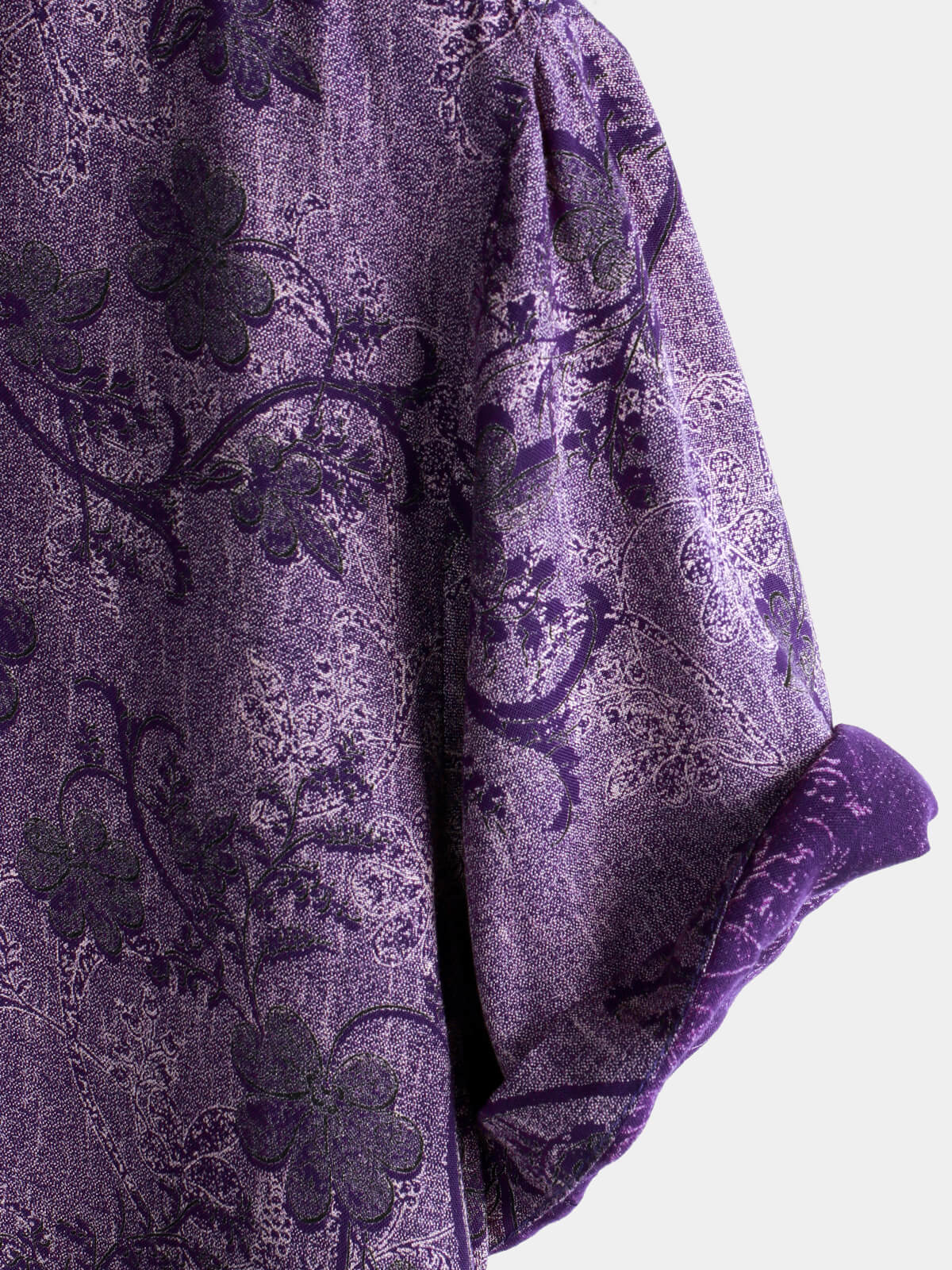 Men's Purple Vintage Holiday Breathable Hawaiian Short Sleeve Shirt