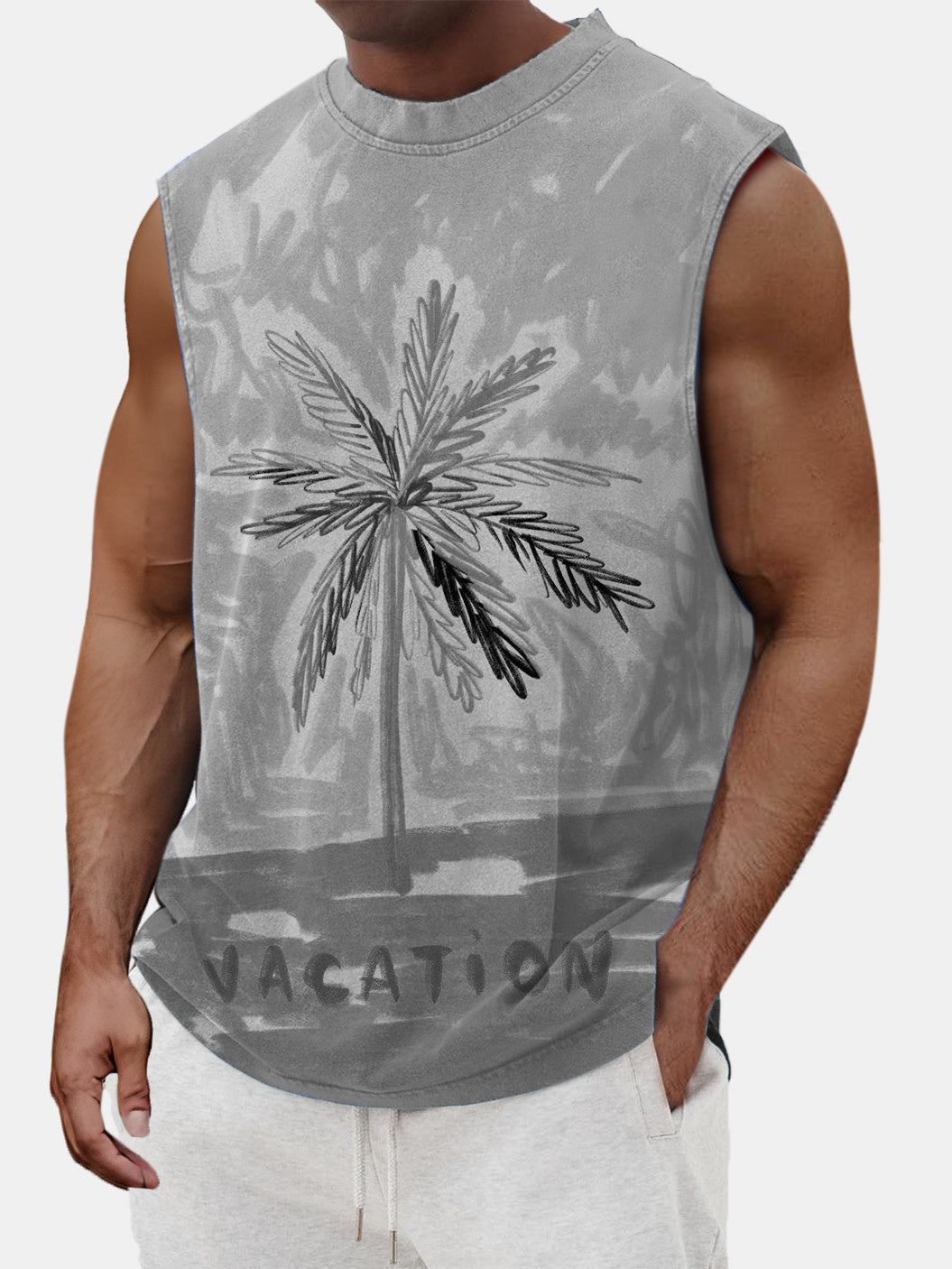 Men's Palm Tree Holiday Beach Sleeveless Tank