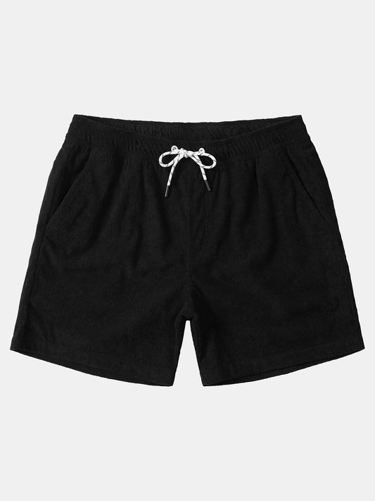 Men's Casual Drawstring Corduroy Pocket Shorts