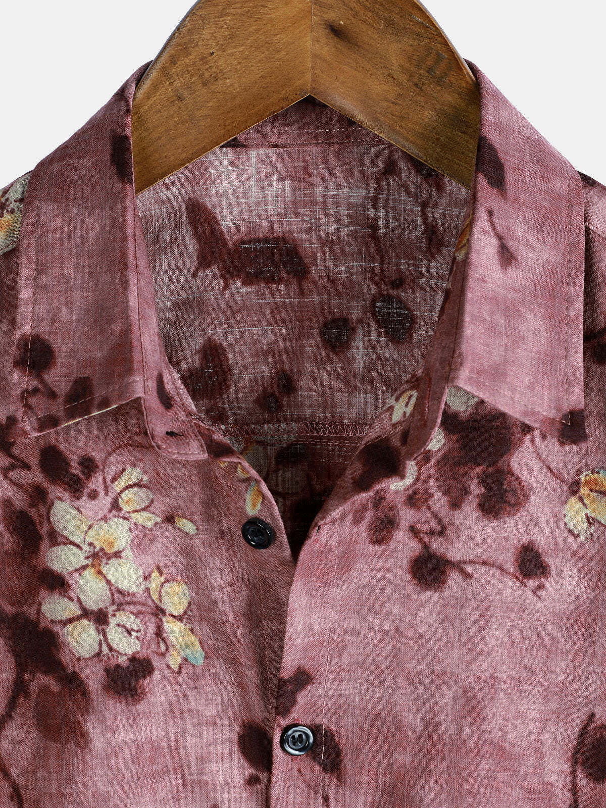 Men's Vintage Floral Cotton Breathable Short Sleeve Button Up Shirt