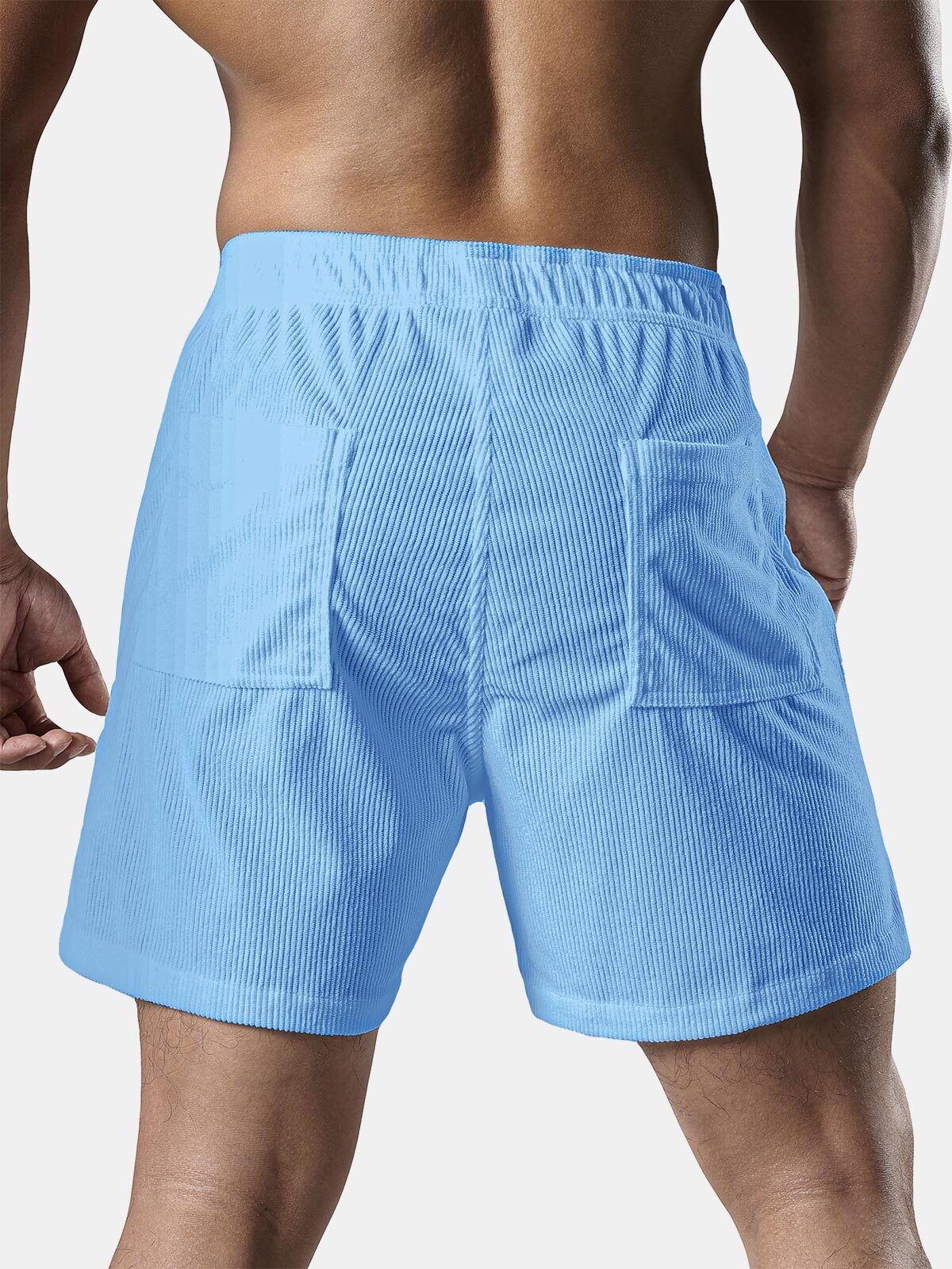 Men's Casual Drawstring Corduroy Pocket Shorts