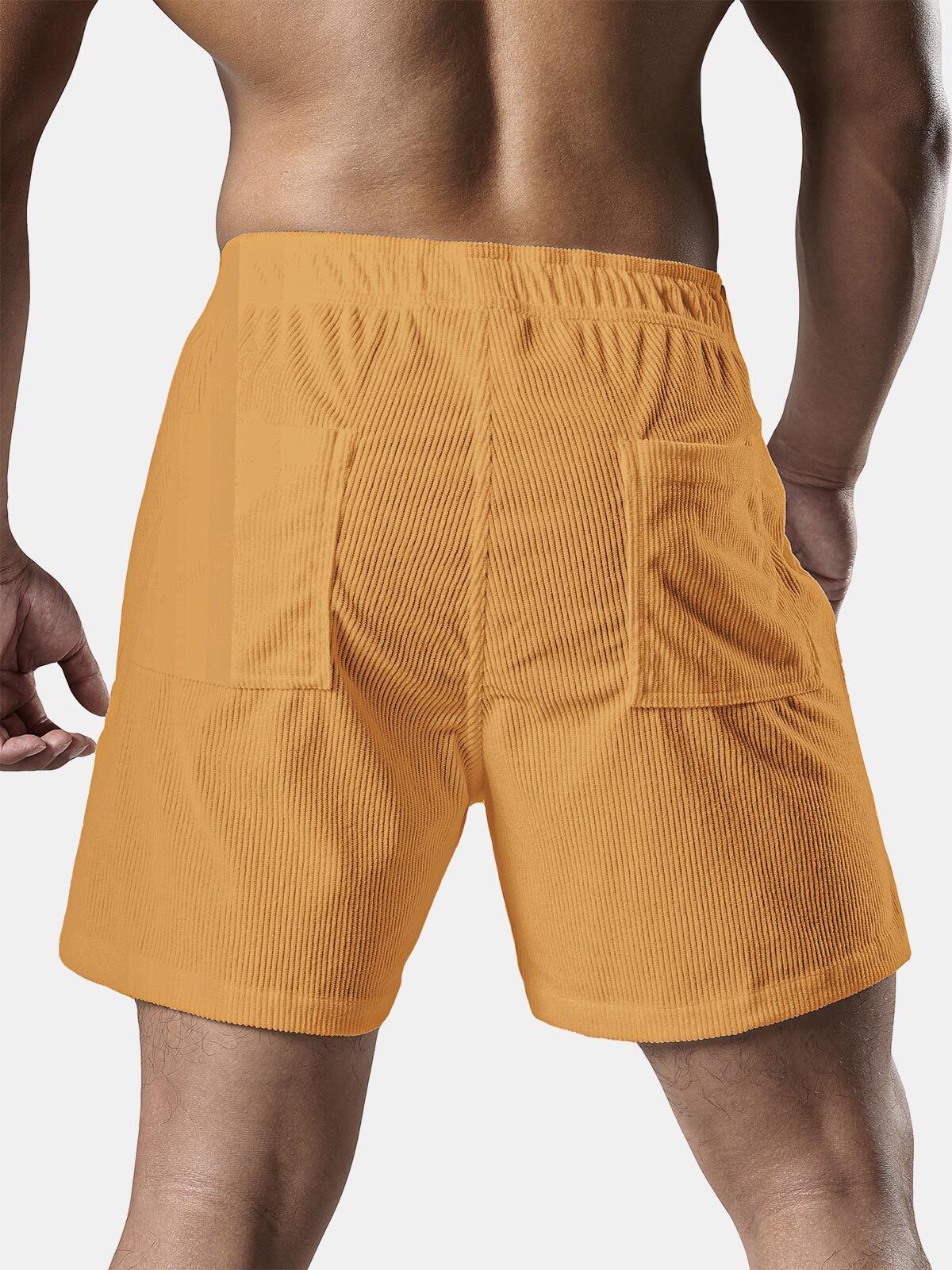 Men's Casual Drawstring Corduroy Pocket Shorts