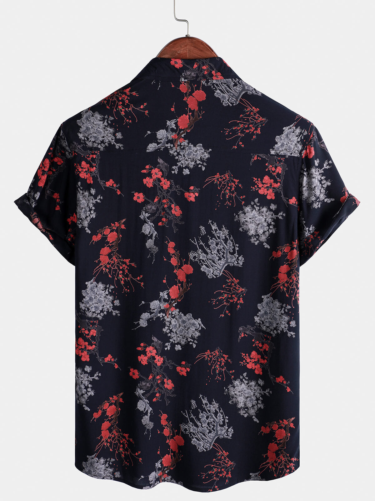 Men's Elegant Floral Rayon Casual Short Sleeve Shirt