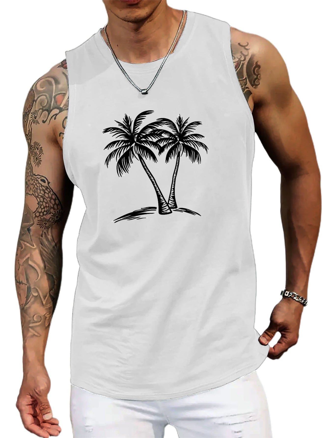 Men's Palm Tree Sleeveless Tank