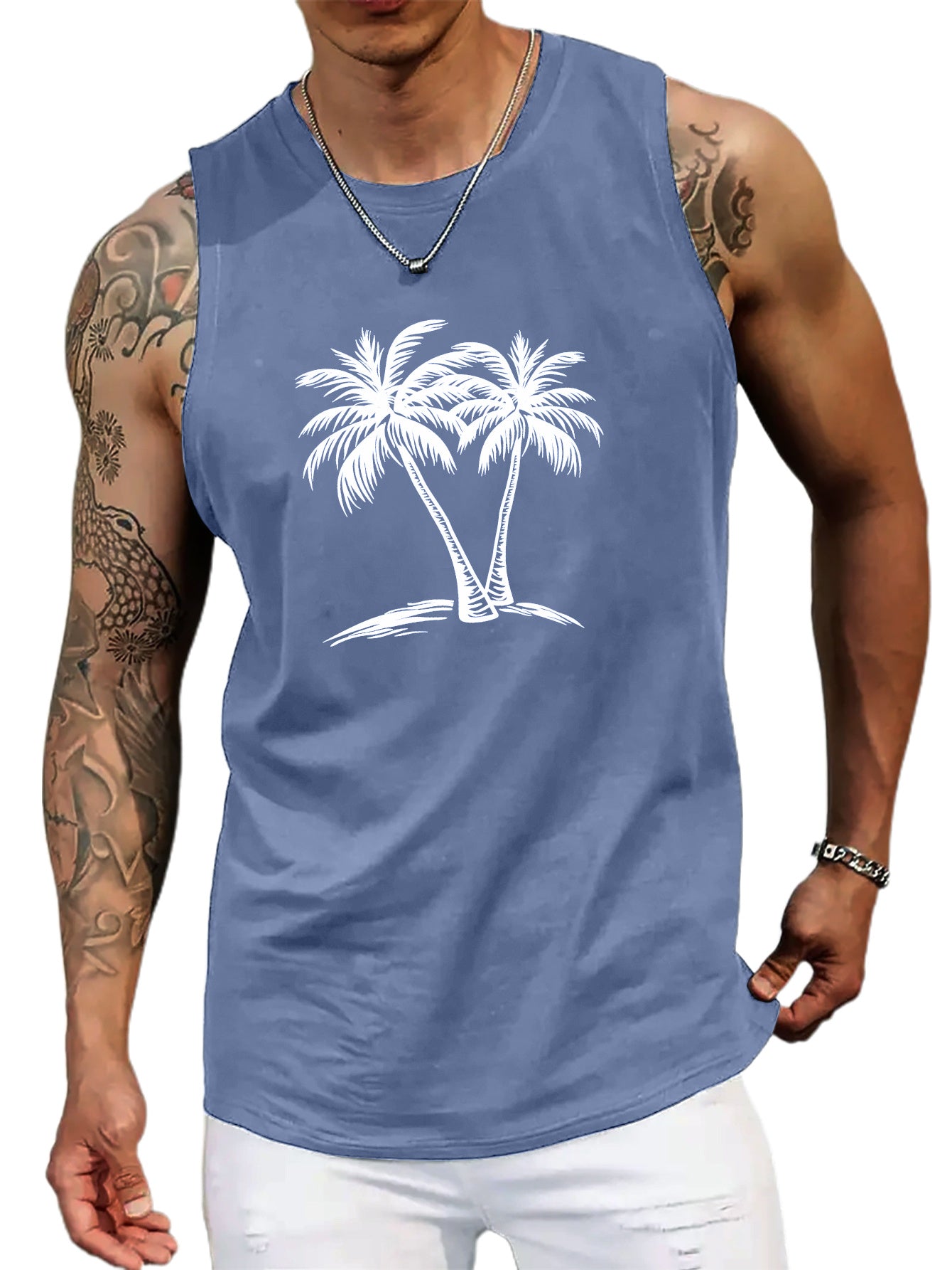 Men's Palm Tree Sleeveless Tank