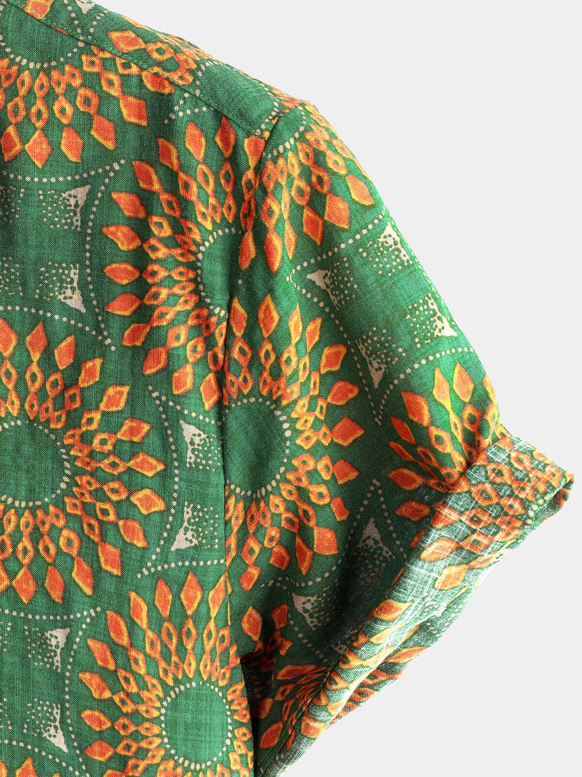 Men's Casual Retro Print Short Sleeve Shirt