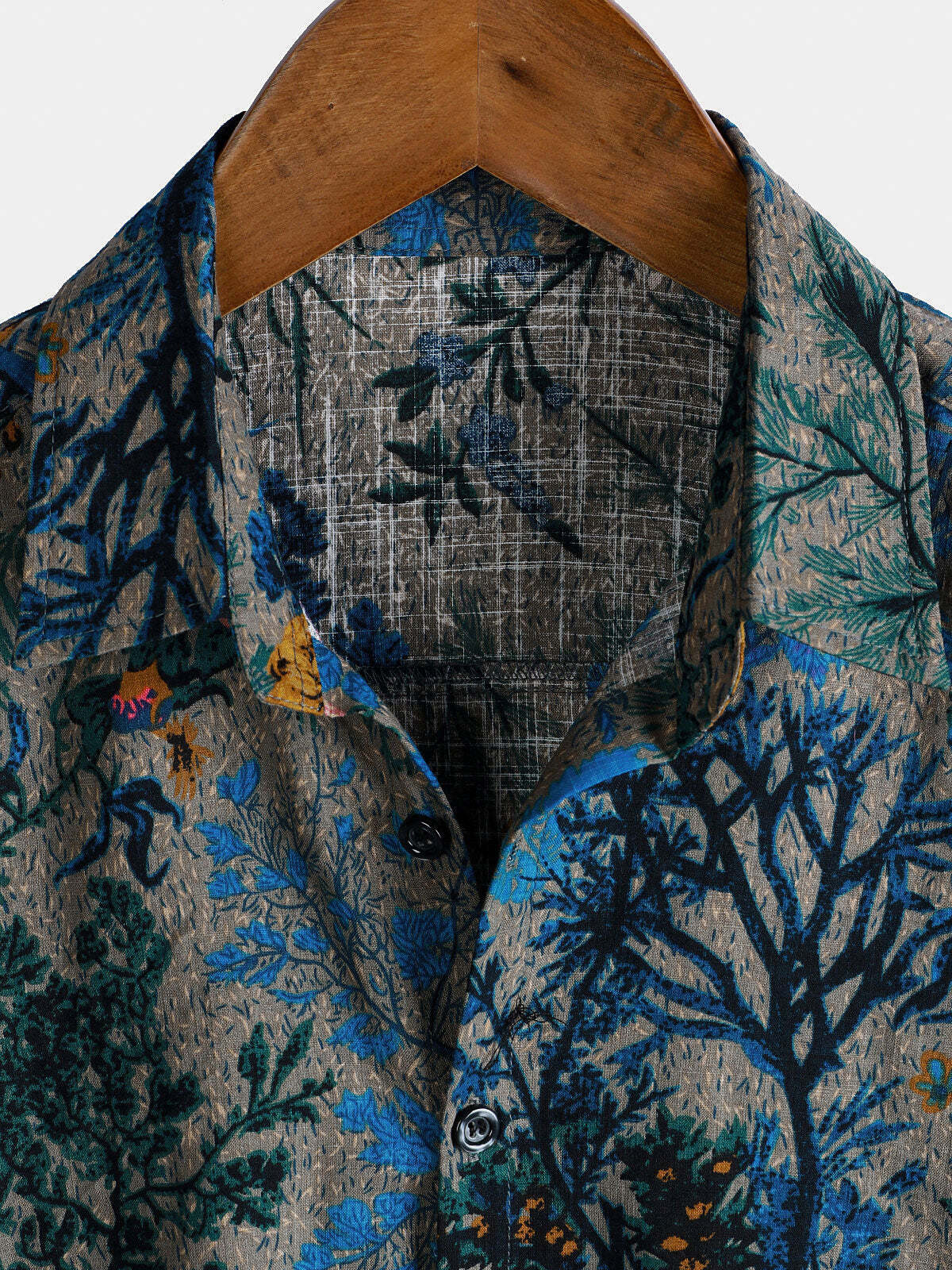 Men's Breathable Retro Floral Pattern Short Sleeve Shirt
