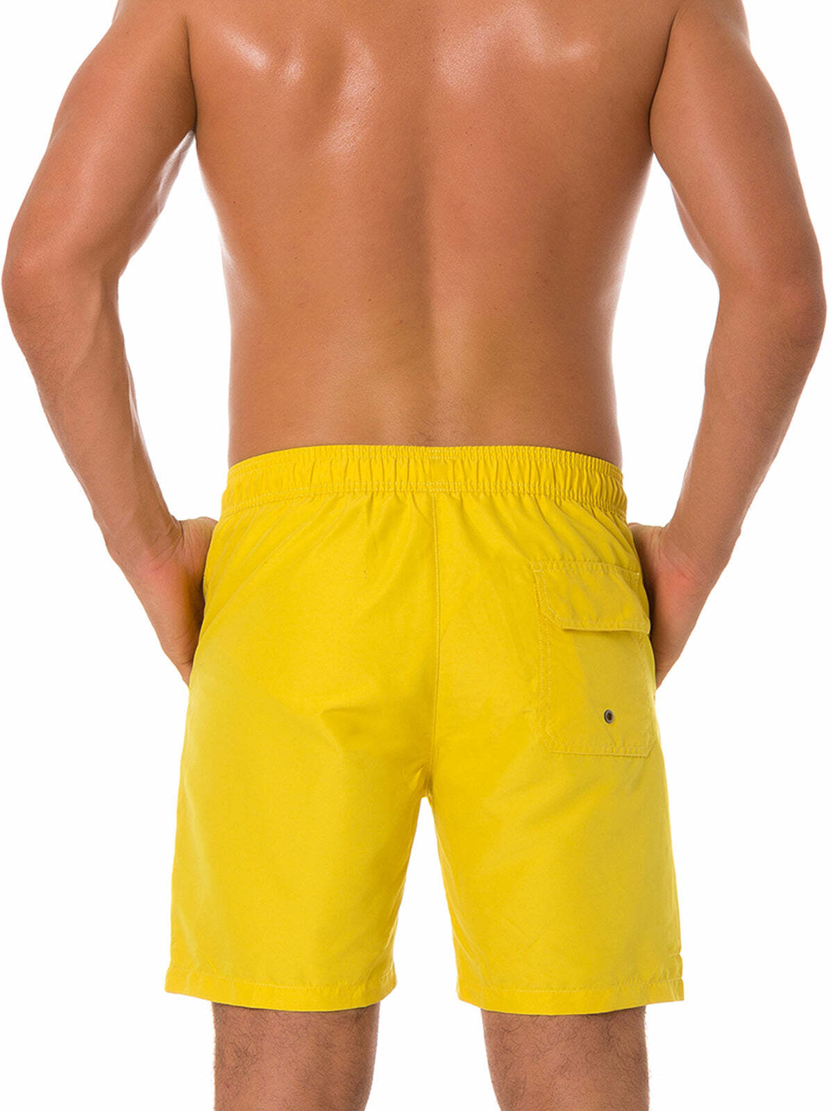Men's Casual Summer Solid Color Beach Shorts Swimming Trunks