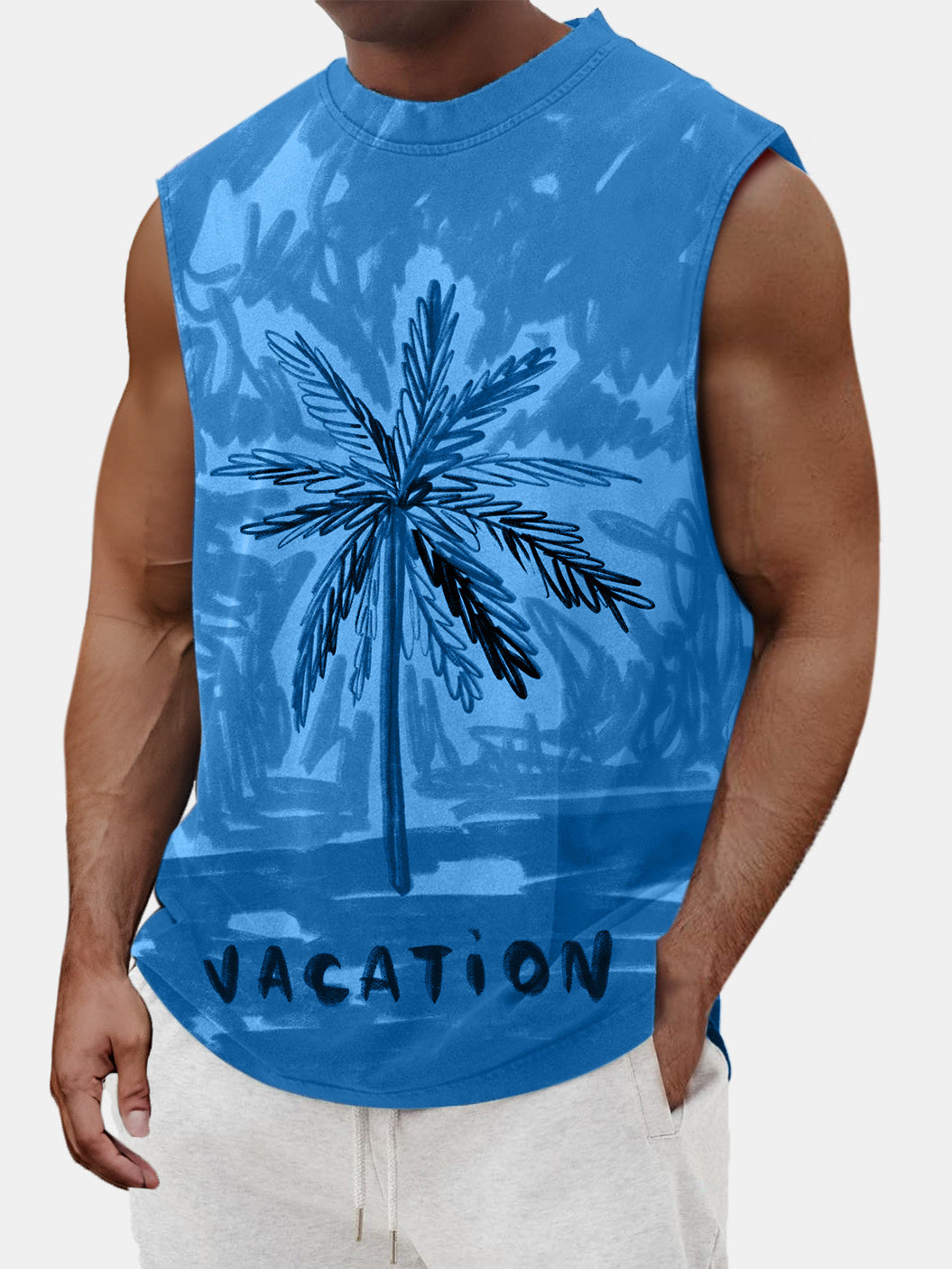 Men's Palm Tree Holiday Beach Sleeveless Tank