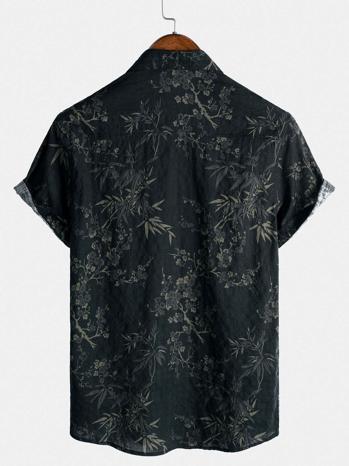 Men's Casual Elegant Blossom Print Retro Short Sleeve Shirt