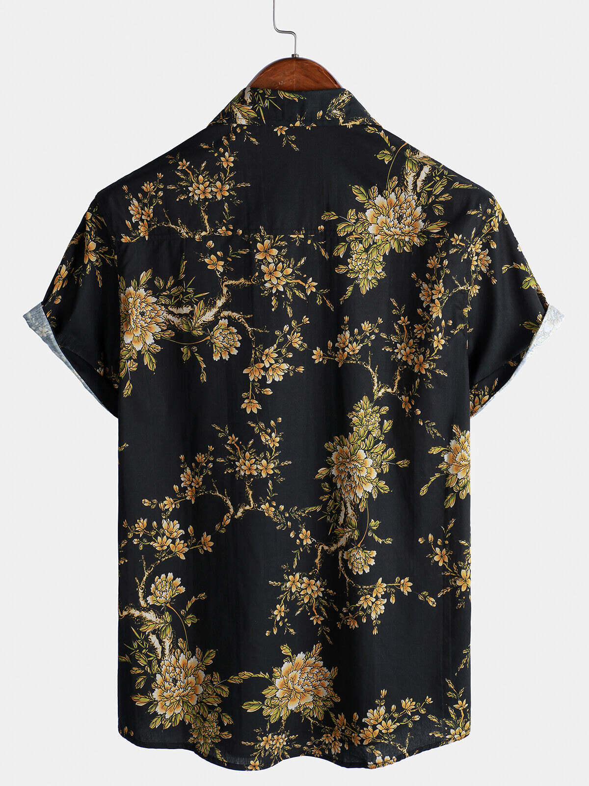 Men's Floral Vacation Cotton Short Sleeve Shirt