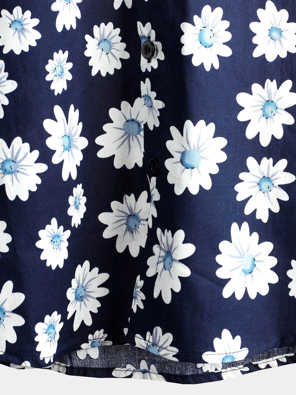 Men's Floral Daisy Print Tropical Hawaiian Cotton Flower Shirt