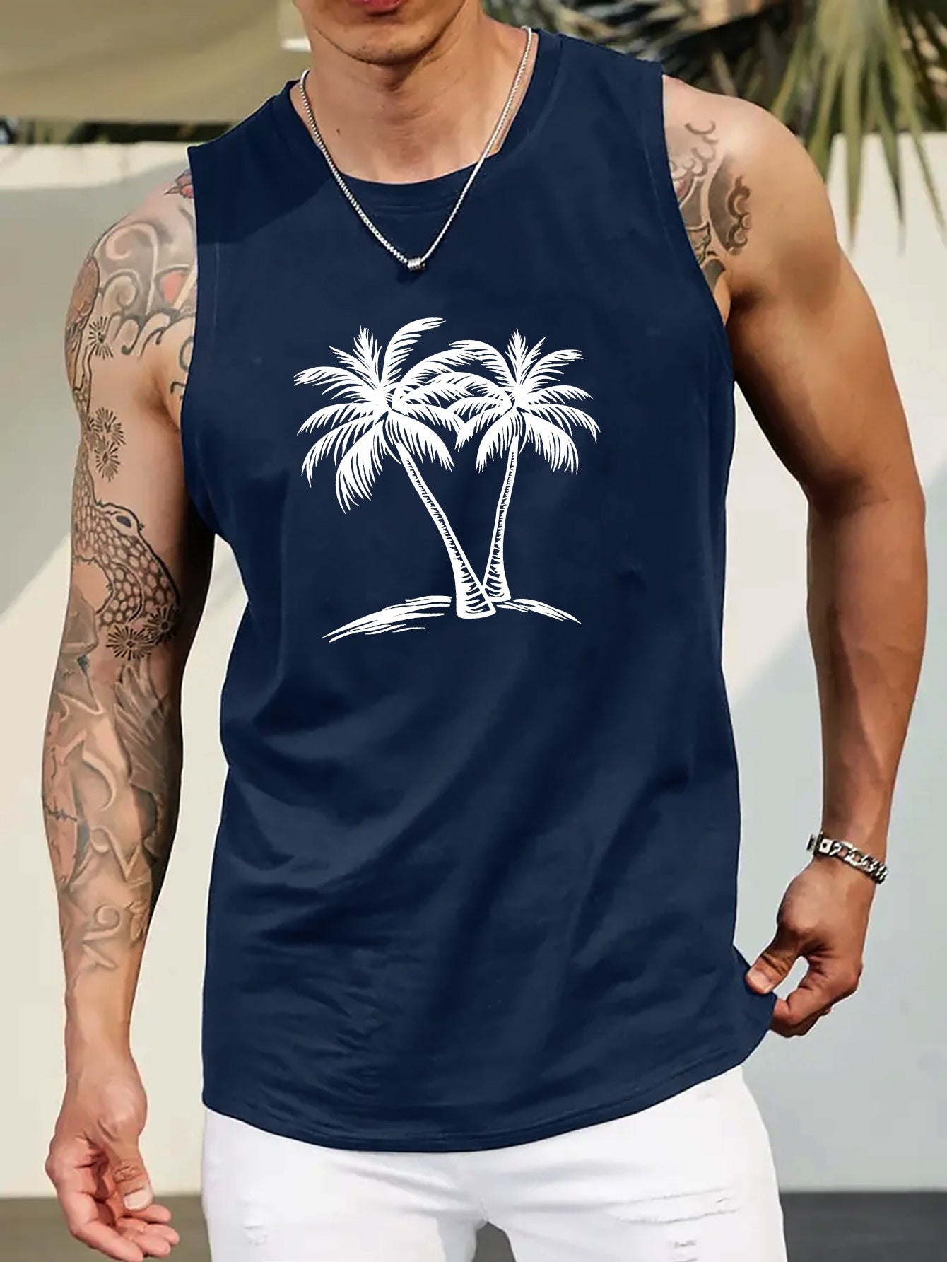 Men's Palm Tree Sleeveless Tank
