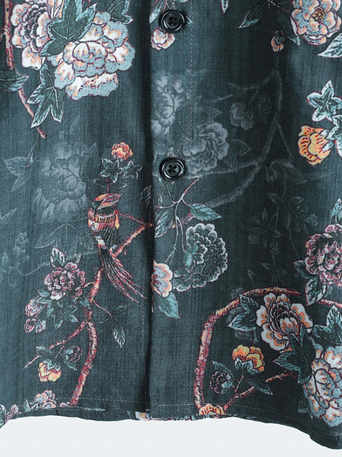 Men's Floral Print Camp Button Up Short Sleeve Casual Shirt