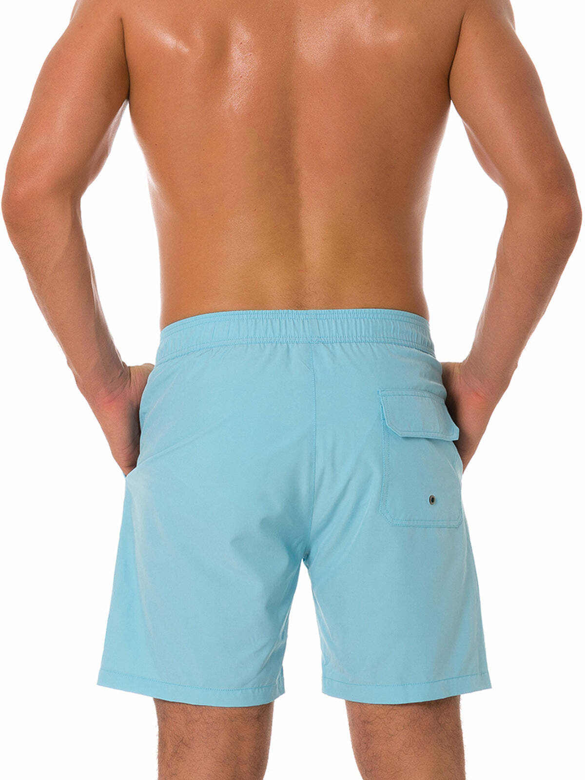 Men's Casual Summer Solid Color Beach Shorts Swimming Trunks