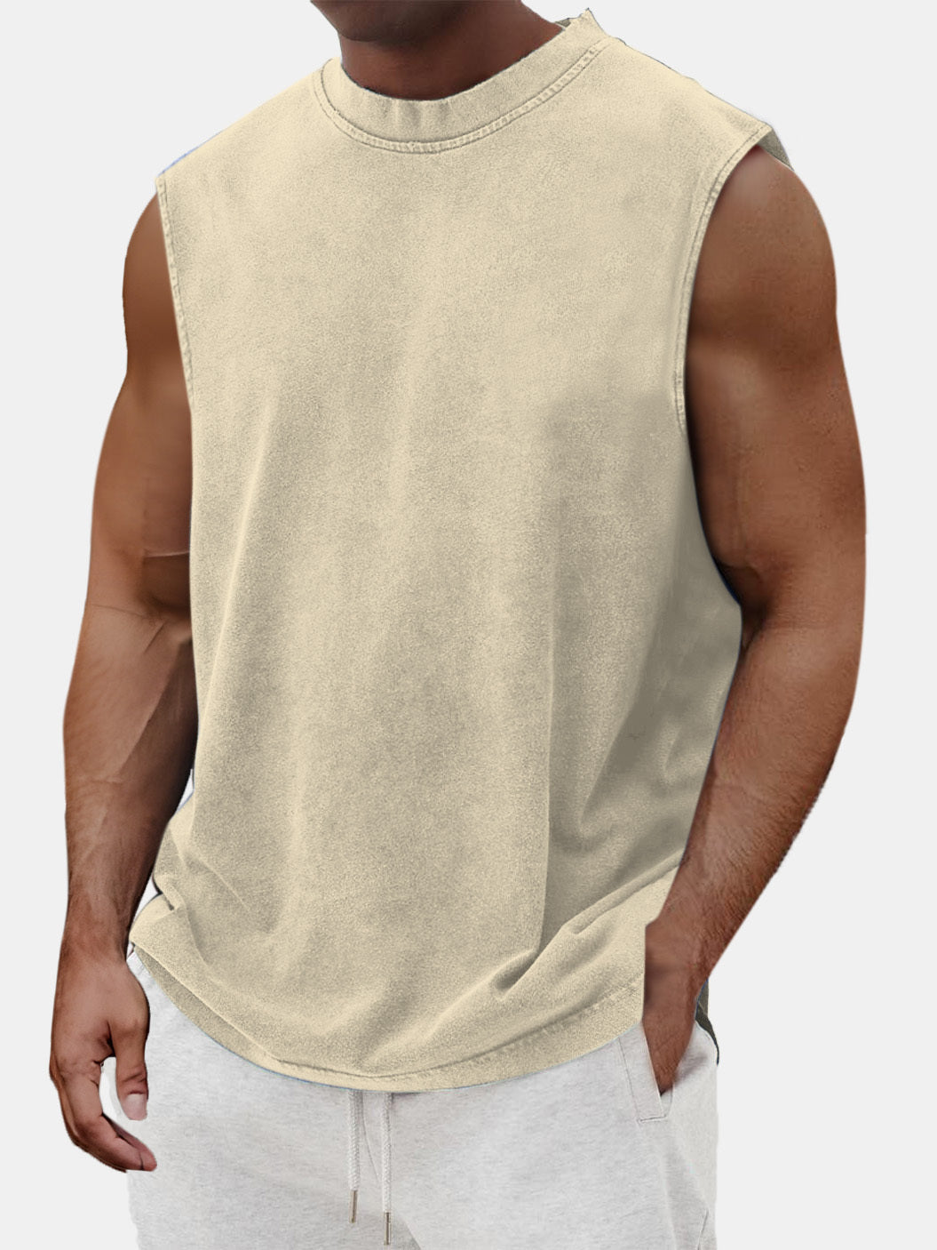 Men's Summer Solid Color Comfortable Casual Sleeveless T-shirt