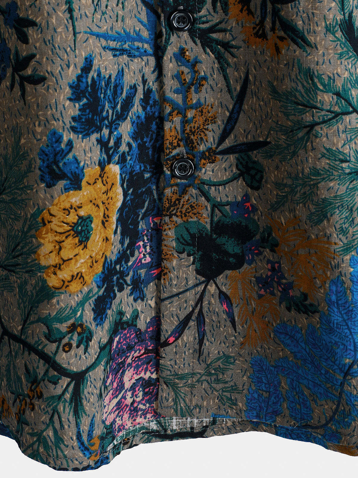 Men's Breathable Retro Floral Pattern Short Sleeve Shirt