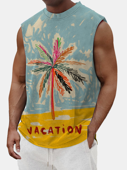 Men's Palm Tree Holiday Beach Sleeveless Tank