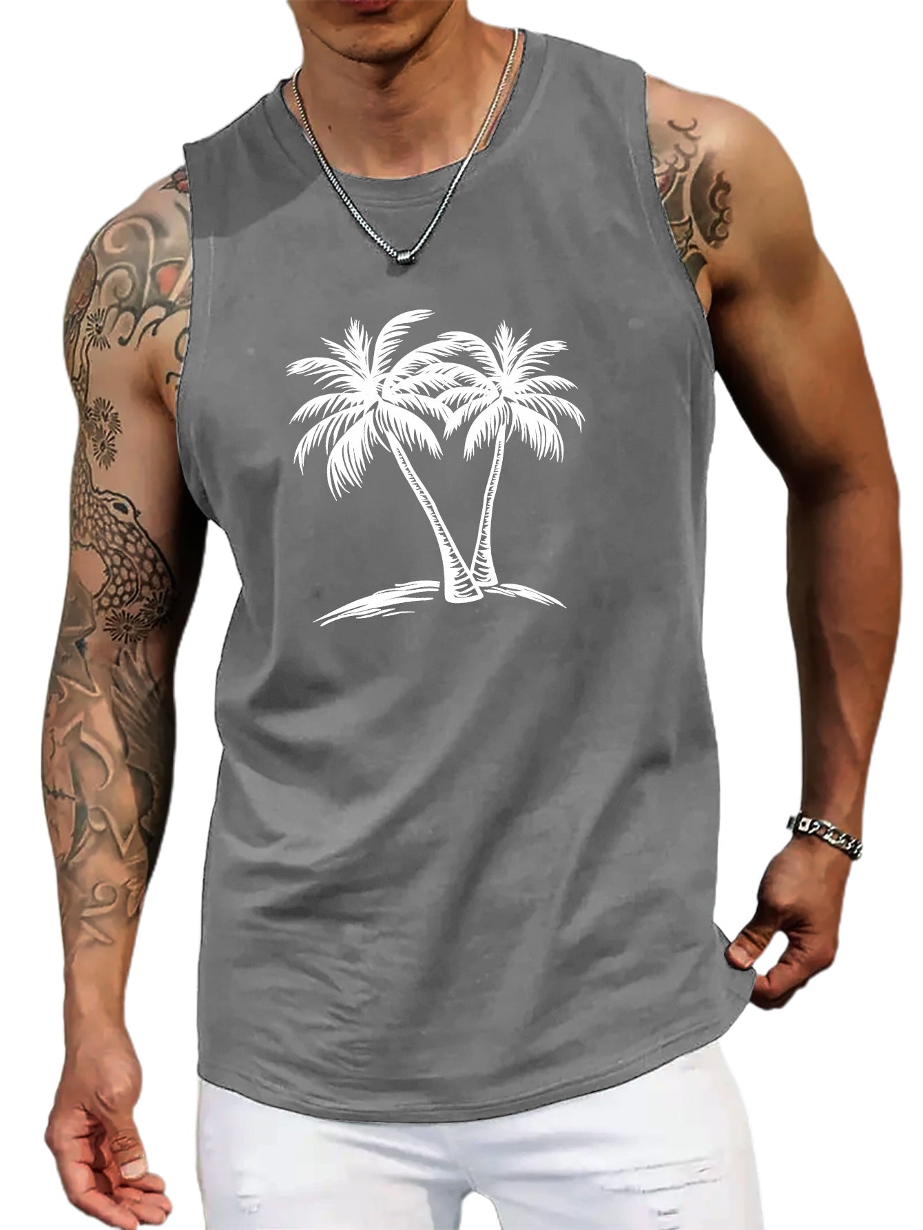 Men's Palm Tree Sleeveless Tank