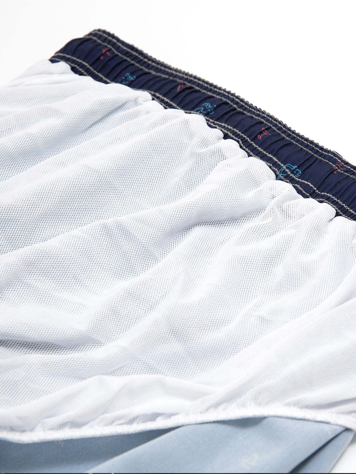 Men's Whale Print Animal Casual Beach Navy Blue Shorts Swimming Trunks