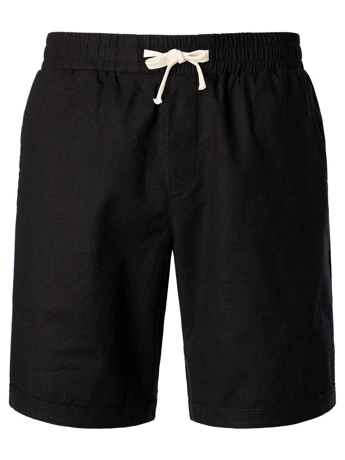 Men's Solid Color Breathable Linen Cotton Casual Shorts