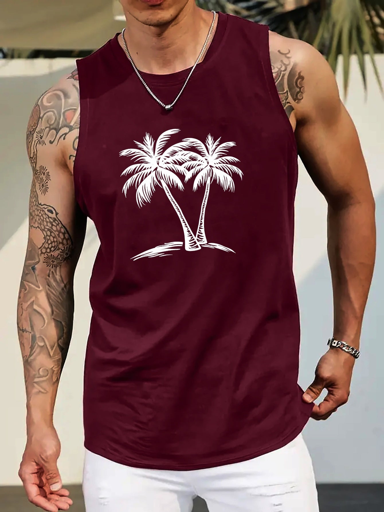 Men's Palm Tree Sleeveless Tank