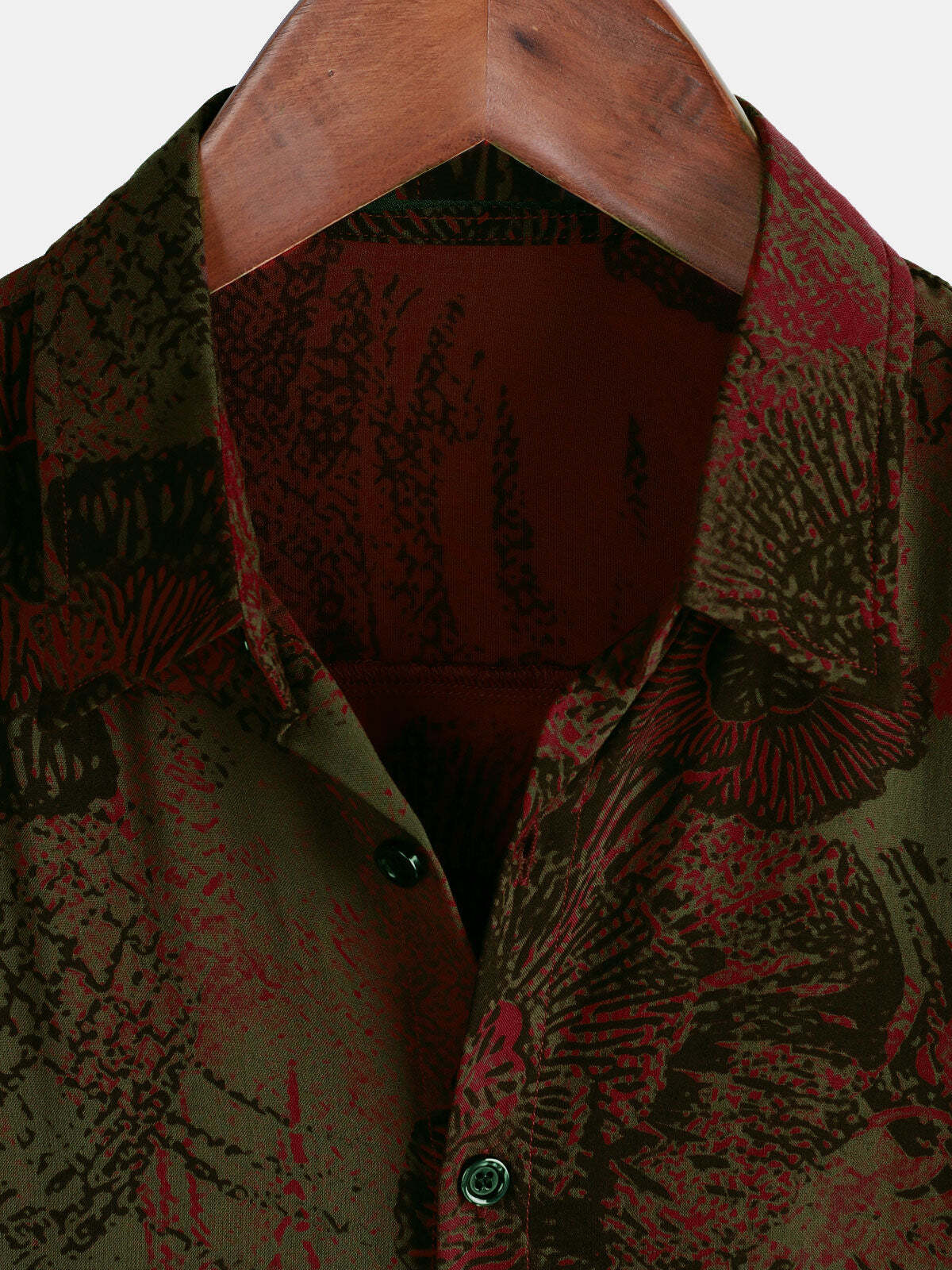 Men's Retro Floral Button Up Casual Short Sleeve Shirt